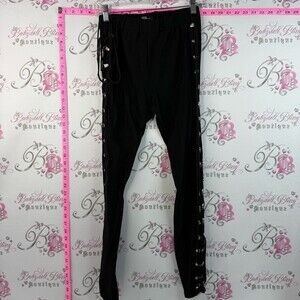 xxxiticat leggings lace up sides sexy Black Leggings with Side Lace Detail